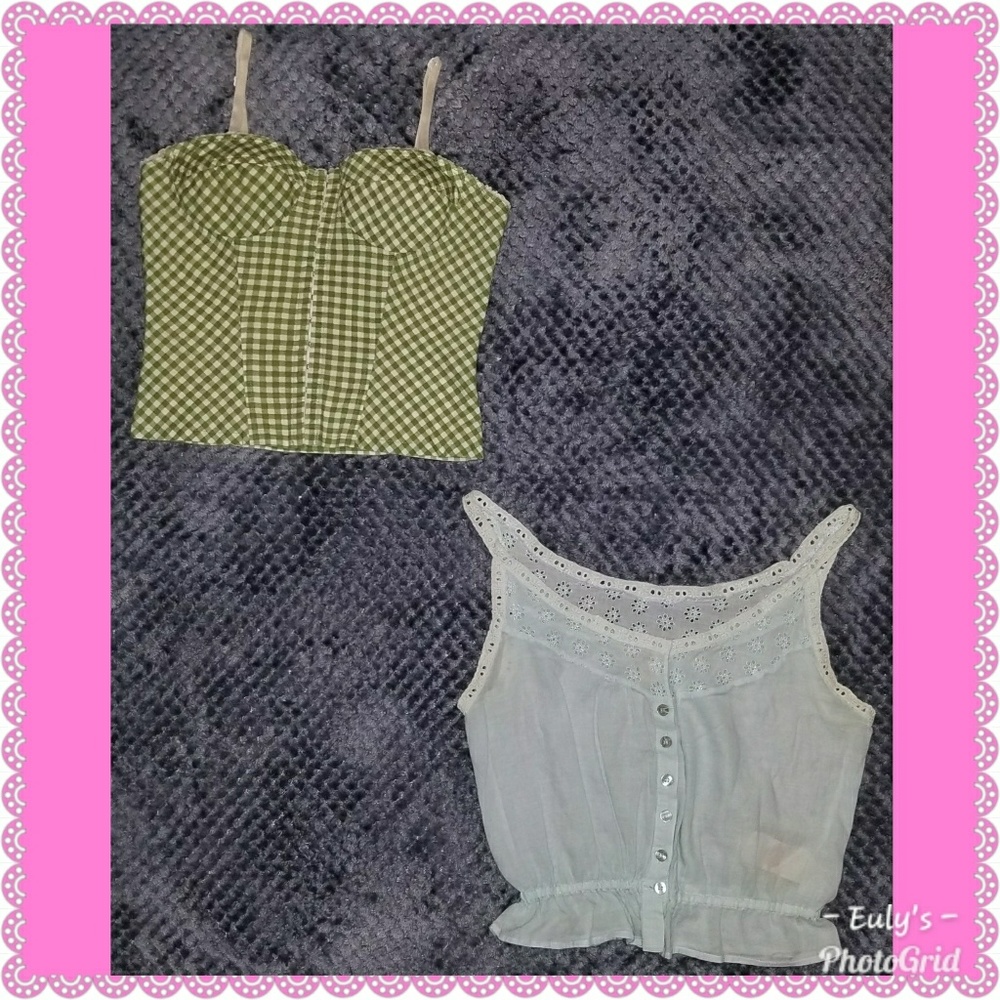 Bundle of ladies size x-small cropped summer tops.
